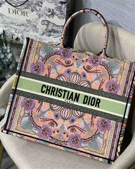 dior tote colorful|christian Dior shopping tote.